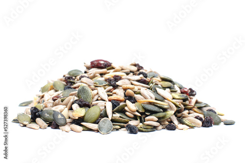 Quadro em tela Mix of seeds isolated on a white transparent background, pumkin and sunflower se