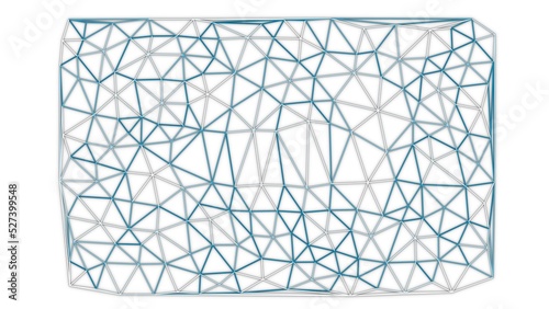 Obraz na plátně Delaunay Triangulation - Blue Parametric Pattern Type 4
