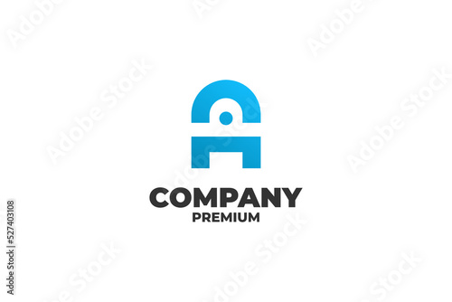 Flat letter A combination people logo design vector illustration idea