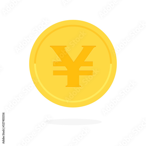 浮かんでいる円マーク･¥の刻印が入った通貨・コイン - 日本のお金のイメージ素材