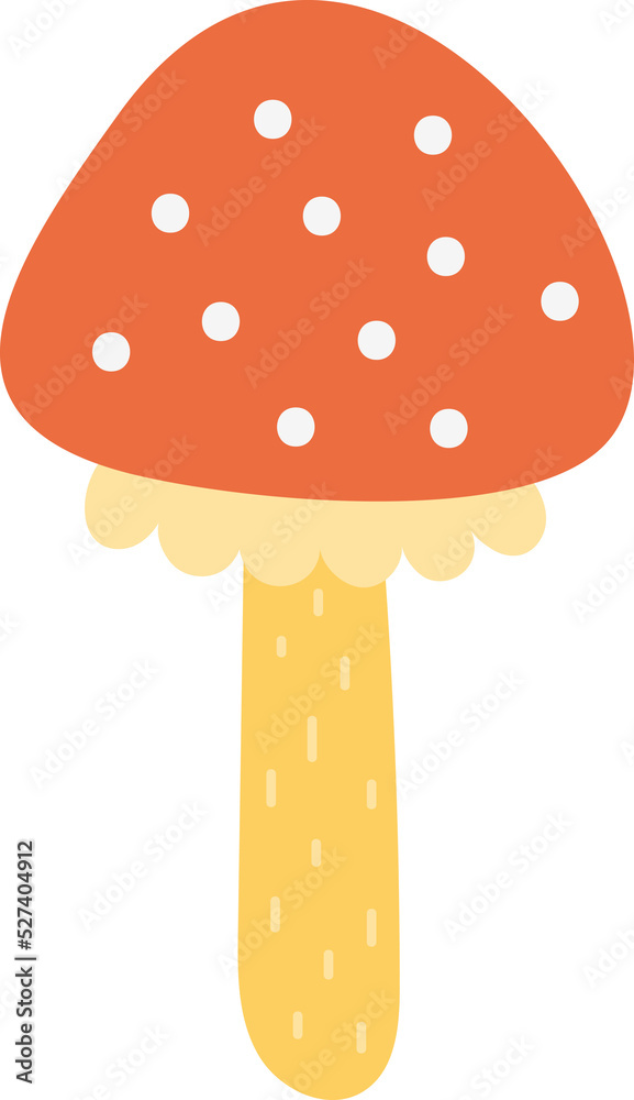 Mushroom Amanita Design Element Illustration on Transparent Background