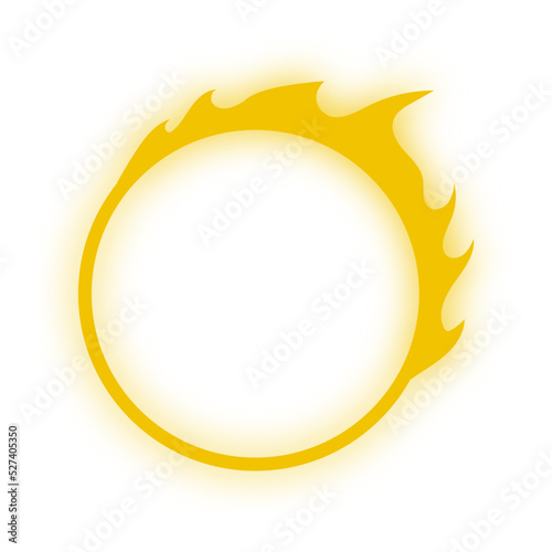 neon fire circle frame
