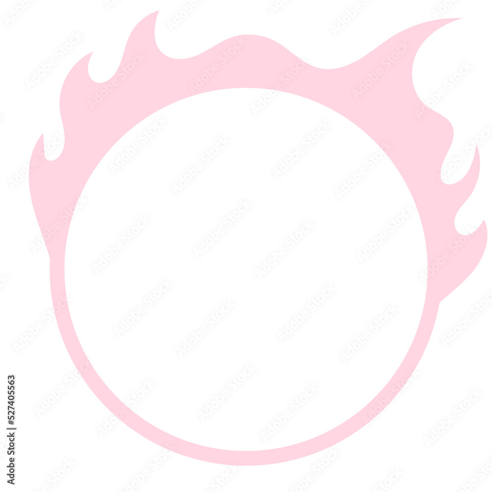 pastel fire circle frame
