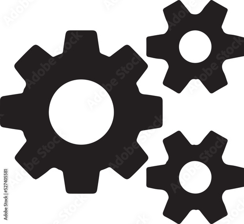 Settings icon. Black gears. Functions symbol