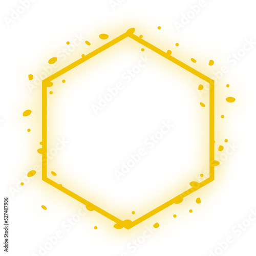 neon glitter hexagon frame
