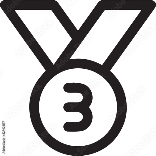 set collection of medal champion for first second and third place, 1st 2nd 3rd in black line icon Vector illustration