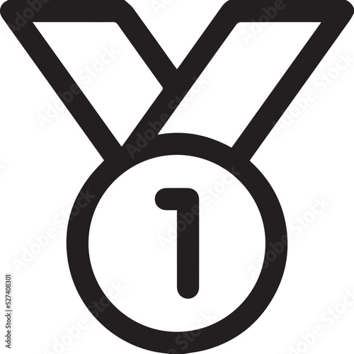 set collection of medal champion for first second and third place, 1st 2nd 3rd in black line icon Vector illustration