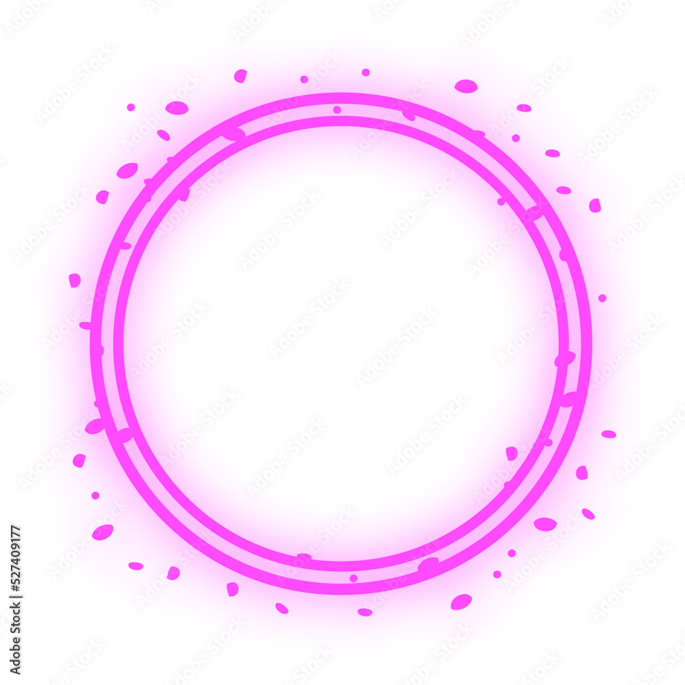 neon glitter circle frame
