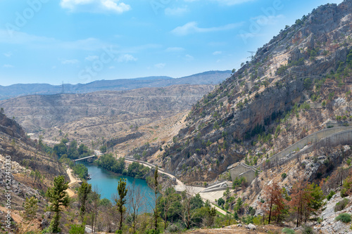 Oymapinar Dam and Manavgat River in the mountains of Antalya region, Turkey
