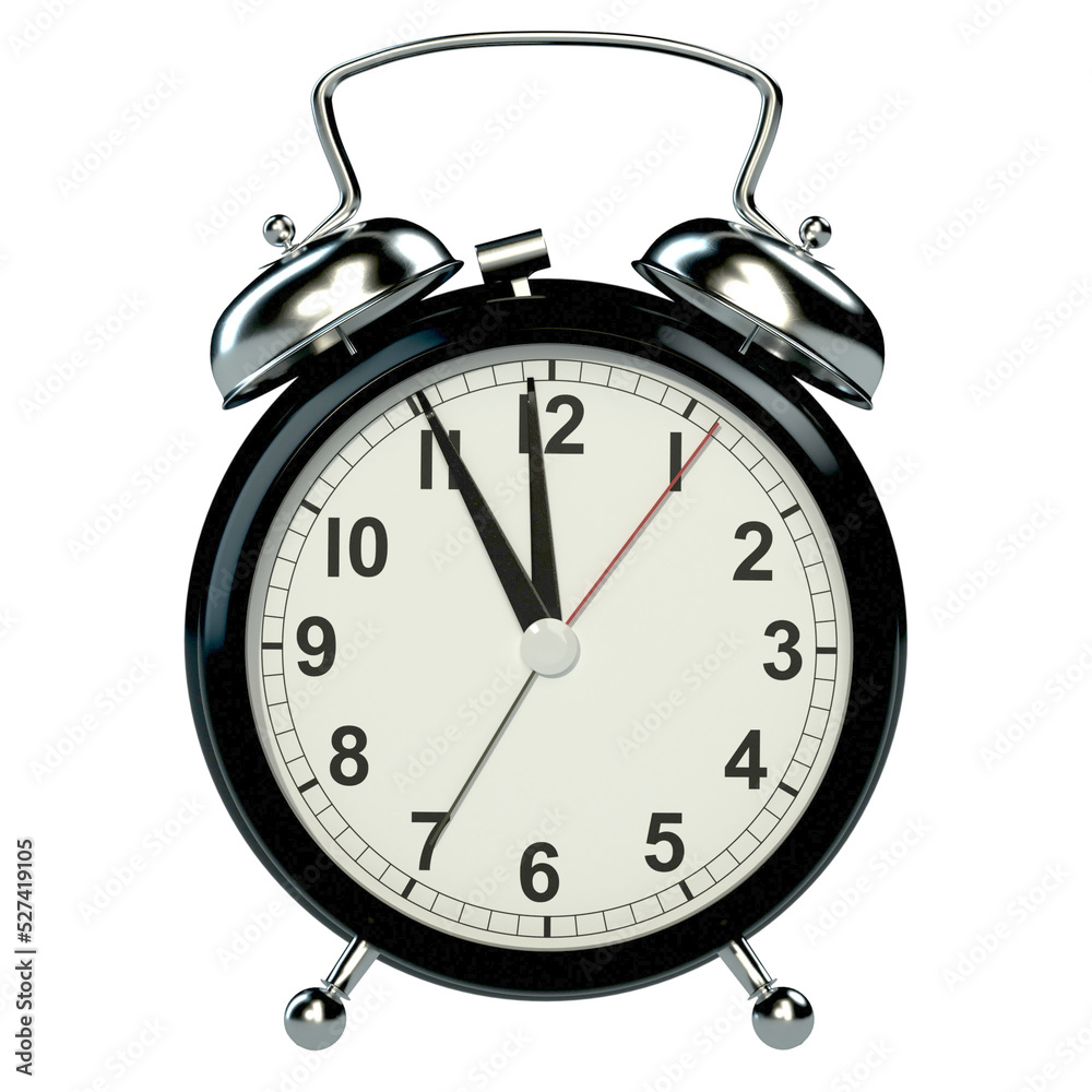 Alarm clock on white background. 3D rendering Alarm clock on white background. 3D rendering