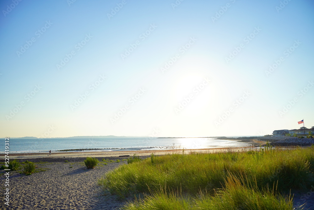 Revere Beach, Revere, Massachusetts, USA. It is a first public beach in America. It is close to Boston Logan Airport