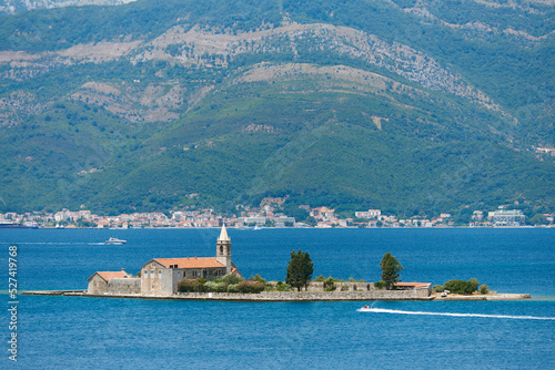 Female monastery of Gospa od milosrda on an island in the Adriatic Sea photo