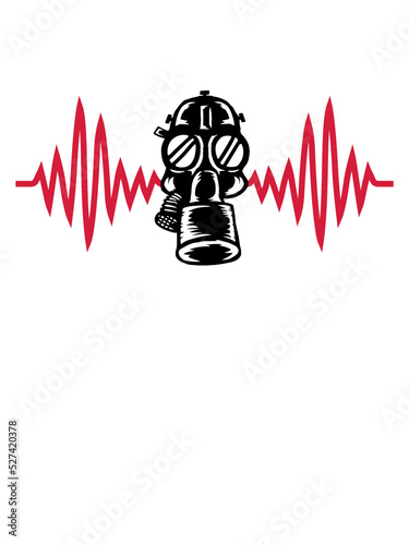 Puls Retro Gasmaske Herzschlag 