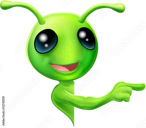 Green Alien Pointing photo