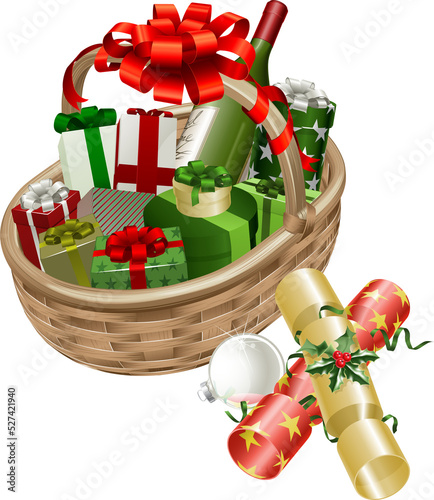 Christmas basket illustration