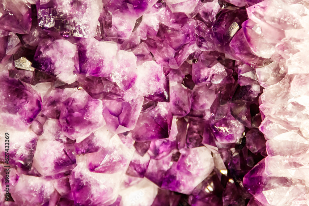 Background texture of purple amethyst gemstone