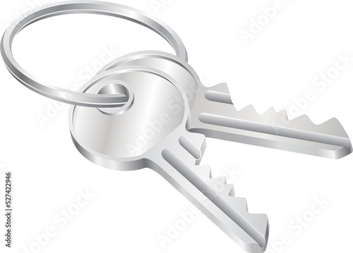 Two keys on a keyring illus...