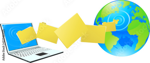 Laptop computer uploading o...