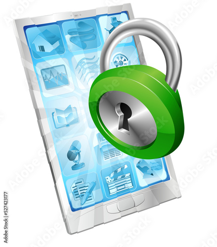 Lock icon phone security co...