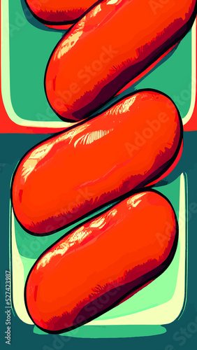 Vector illustration of a sausage. sausage isolated on soft color background. sausage vector or illustration art.