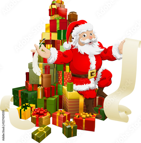 Santa with gifts list