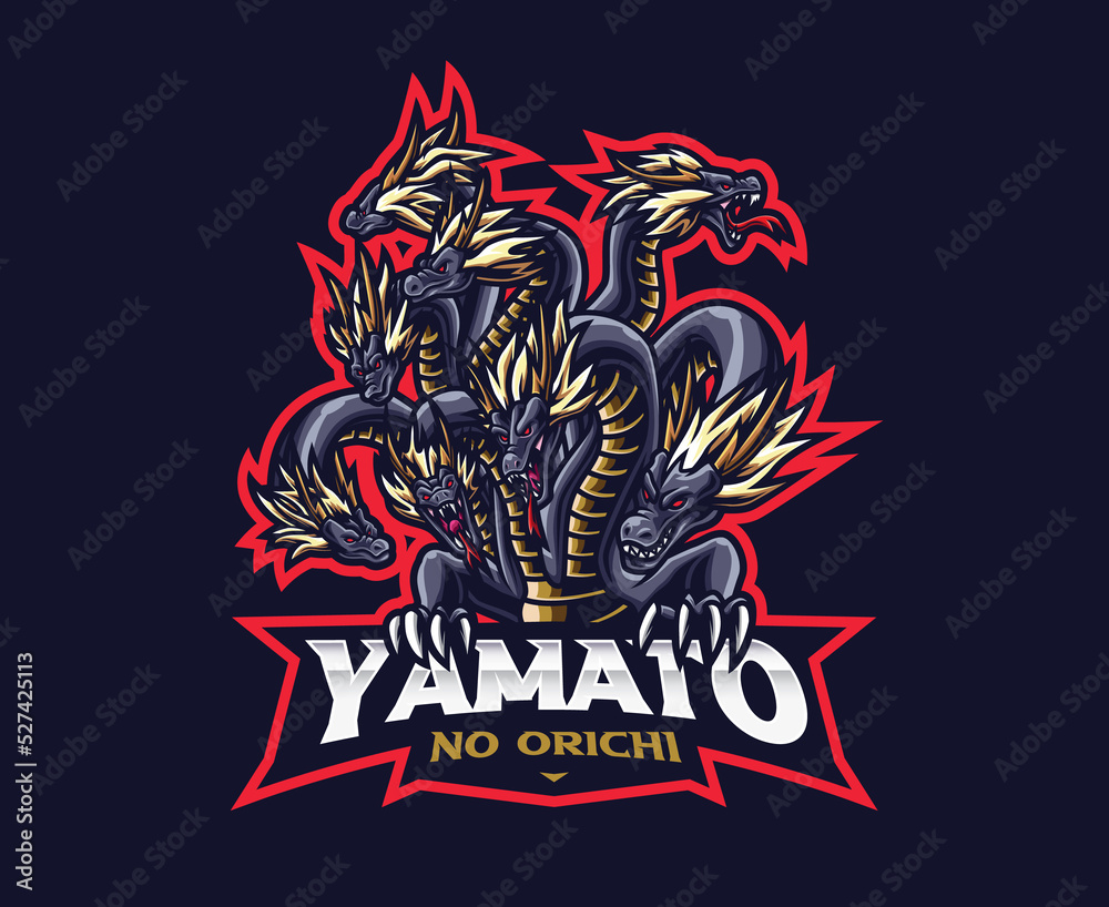 Yamata no orichi mascot logo design