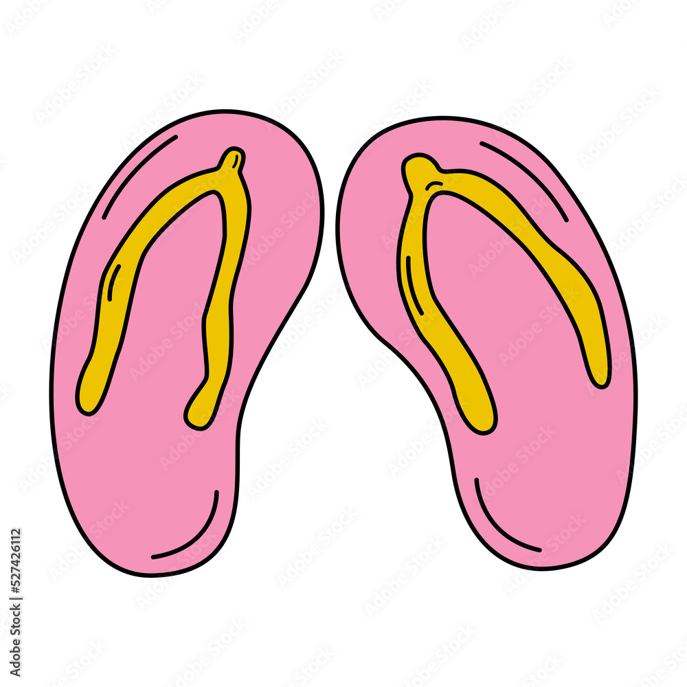 Sticker design with summer sandals
