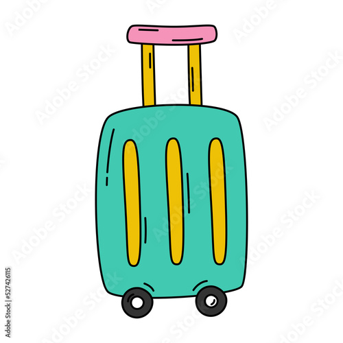 Flat luggage bag icon