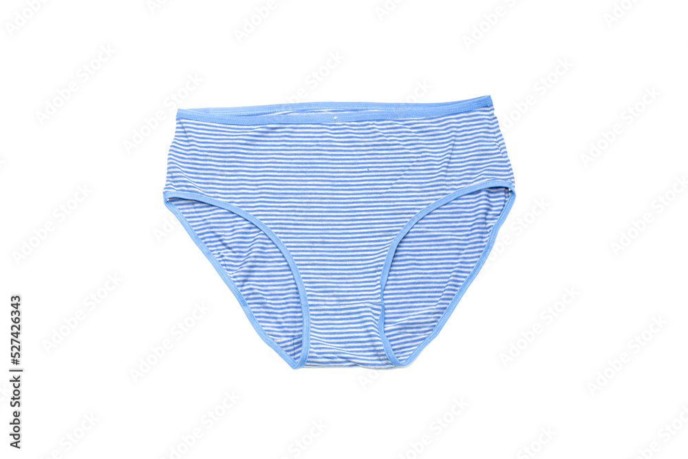 Female blue panties on a white background Female blue panties on a white background