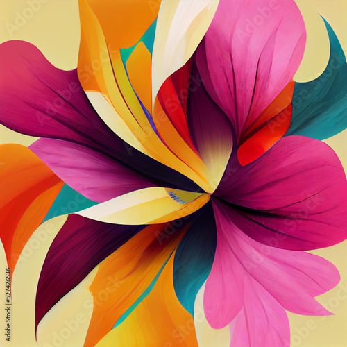 Colorful Flowers Abstract Floral Illustration