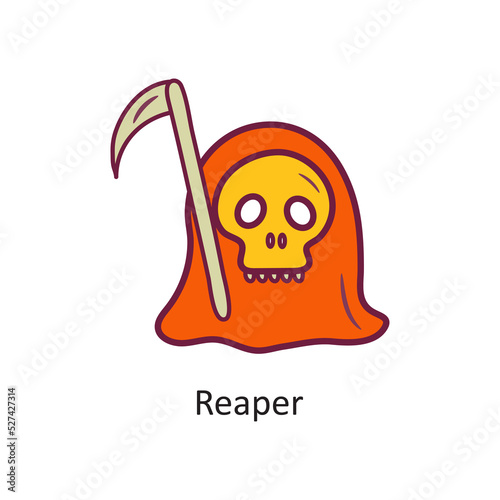 Reaper vector filled outline Icon Design illustration. Halloween Symbol on White background EPS 10 File