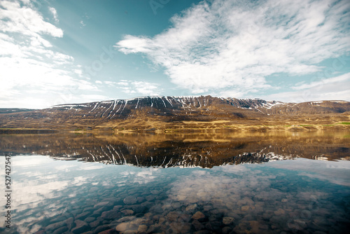 reflection of clouds in lake