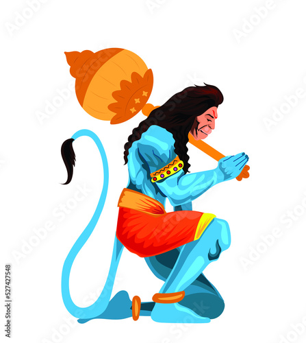Foto God Hanuman vector illustration on white background