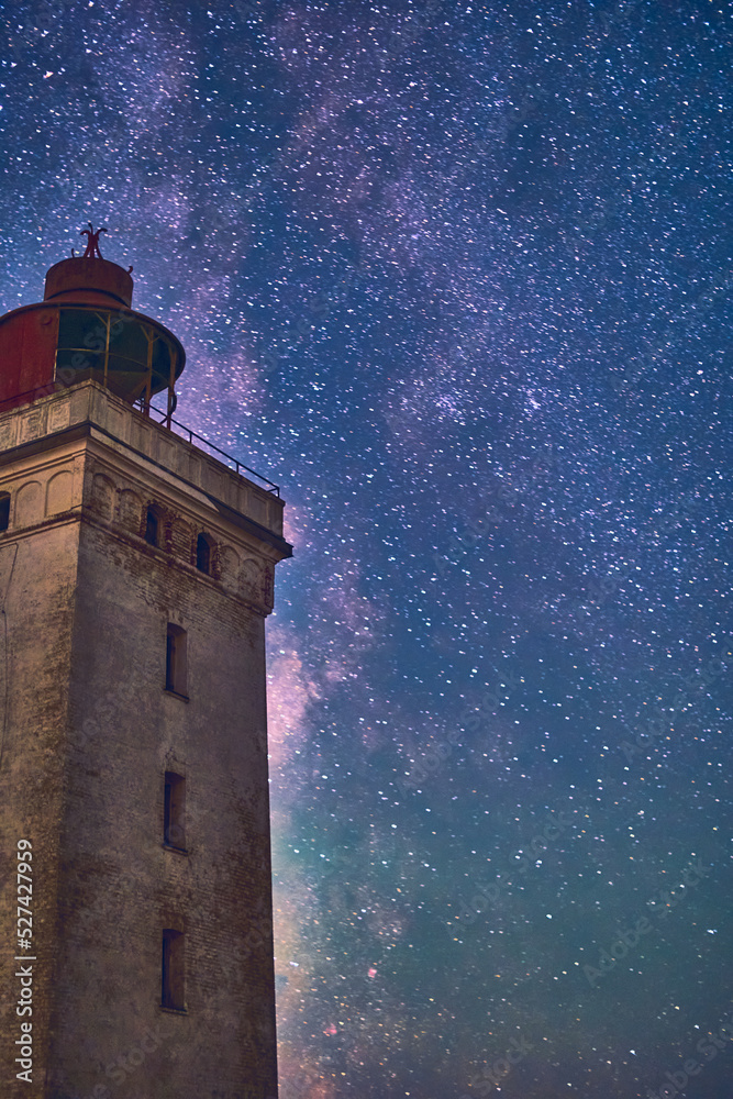 Rubjerg Knude at night with milky way. High quality photo