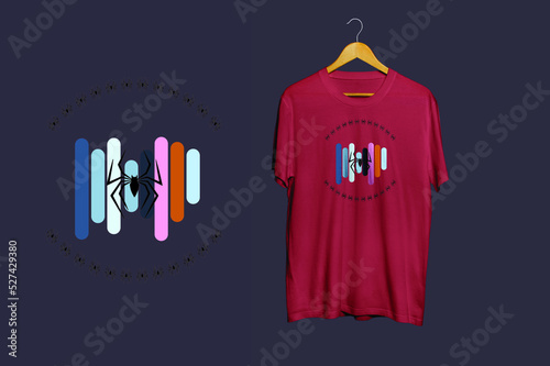 Spider T-shirt with manny little spider , black spider with red t shirt