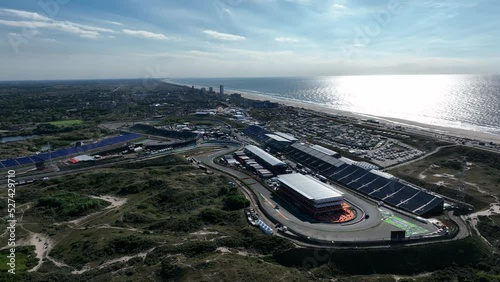 Zandvoort, Netherlands - August 31st 2022: The Zandvoort race track with preparations for the dutch Grand prix formula 1