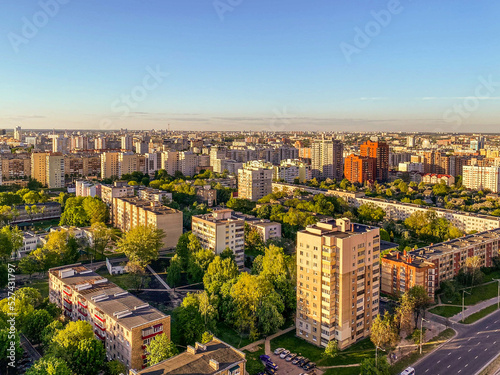Photography panorama of the city from above