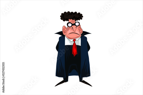 Old funny man looking forward Illustration