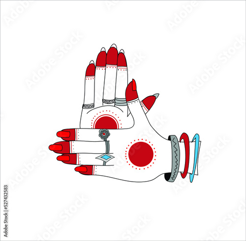Mandala art on foot. Pakistani foot mehndi design vector illustration