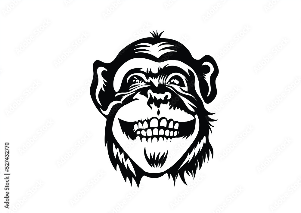 Monkey face mascot vector illustration 