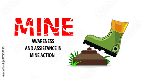 Mine awareness and assistance in mine action poster illustration