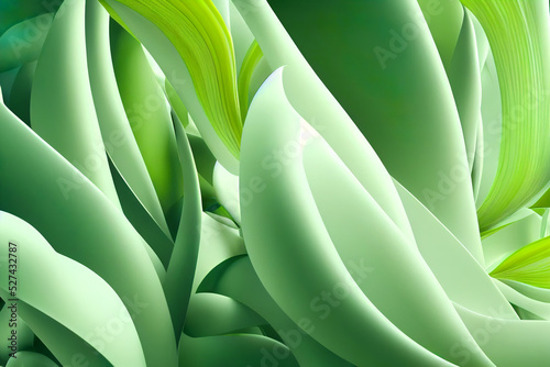 beautiful green floral background, abstract nature wallpaper, zen spa aromatherapy massage, 3d render, 3d illustration