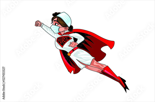 Foto Supergirl concept of a nurse. International Nurses Day, 12 May
