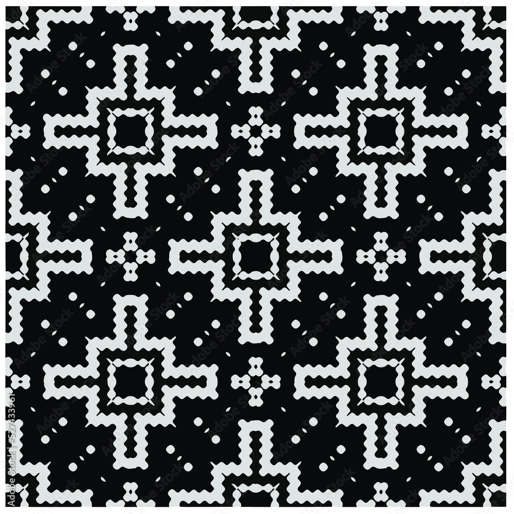 Design seamless monochrome geometric pattern. Abstract background. Vector art.Perfect for site backdrop, wrapping paper, wallpaper, textile and surface design. 