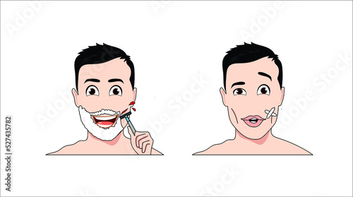 Man shaving vector illustration 