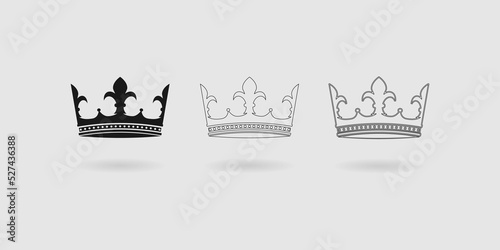 Set of crown Royal symbol for logo and web site Vector illustration
