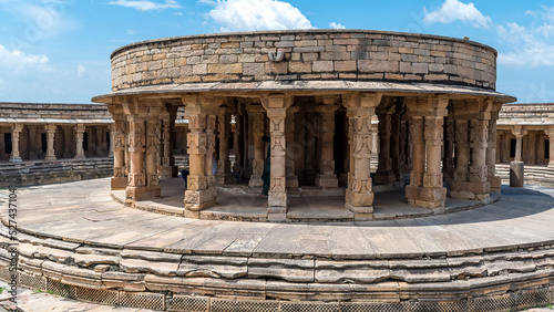 Mitawali Temple or Chausath Yogini Temple in Morena is located on a hill top photo