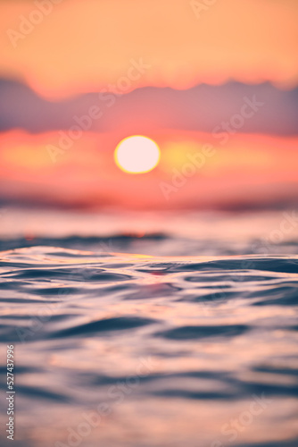 Colorful Sunset over the waves of the north sea. High quality photo