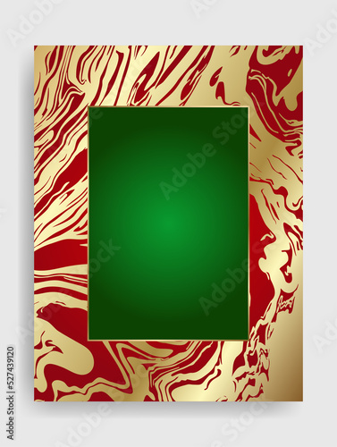 Golden shiny glowing blank Christmas frame