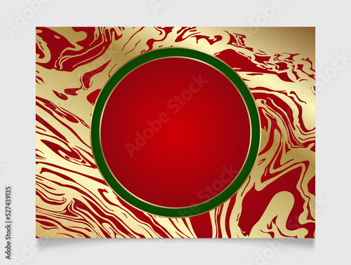 Golden shiny glowing blank Christmas frame